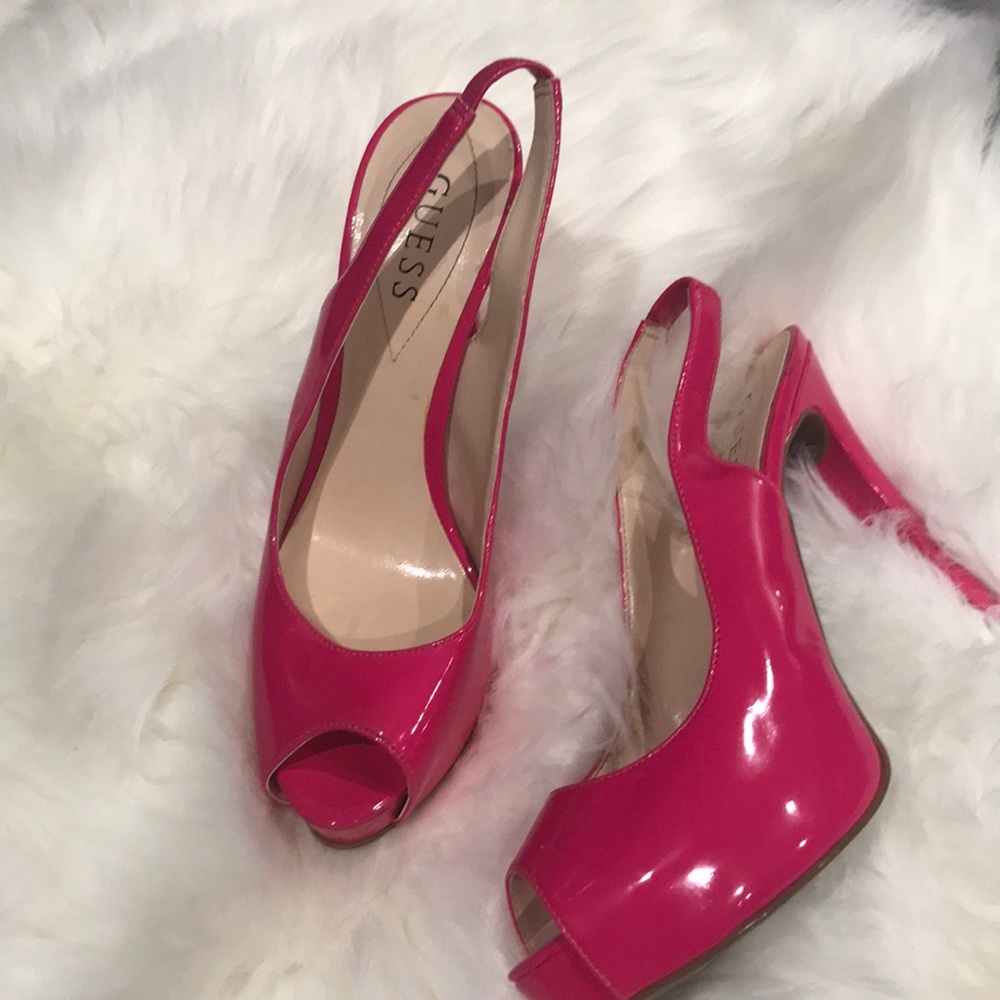 Guess hot pink heels. Used